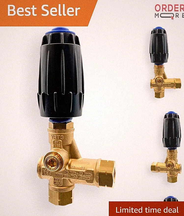 Pressure Washer Unloader Brass 3650 PSI 10.5 GPM Blue Spring Adjustable Valve