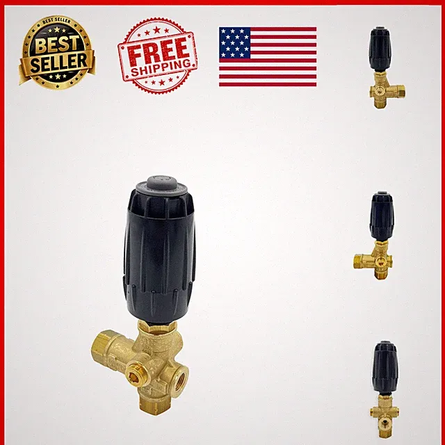 Pressure Washer Unloader Valve VRT3-310 4500 PSI 10.5 GPM Brass Black Spring