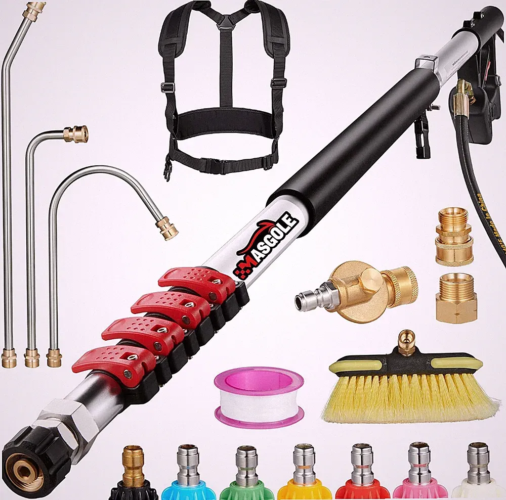 Pressure Washer Wand 24FT Telescoping with Pressure Washer Extension Wand, Gutte
