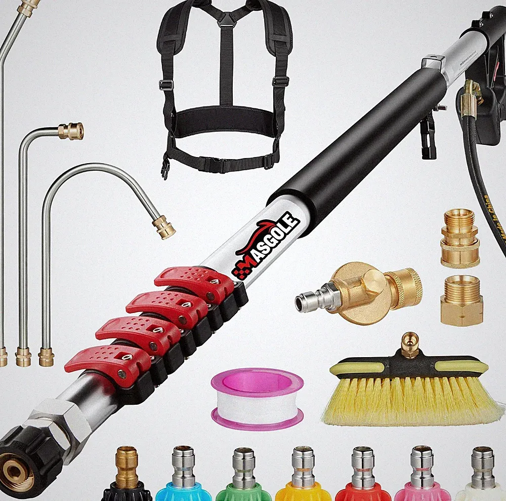 Pressure Washer Wand 24FT Telescoping with Pressure Washer Extension Wand, Gutte