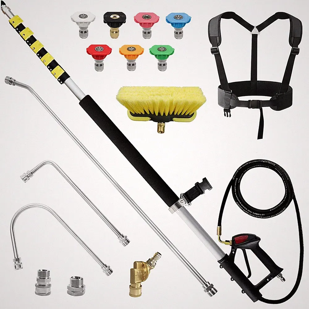 Pressure Washer Wand 25 FT Telescoping Extension Brush Gutter Cleaner JANZ Power