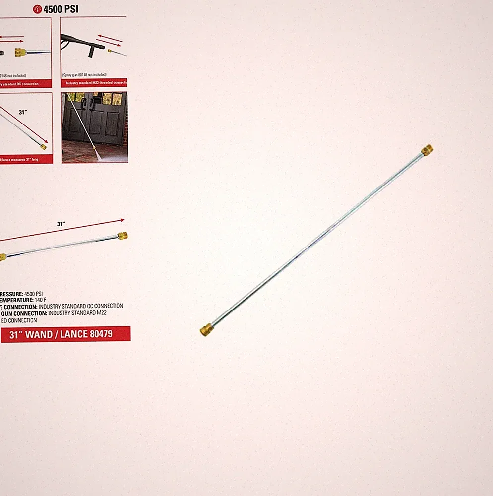 Pressure Washer Wand 31 Inch 4500 PSI Cold Water M22 Threaded QC Connection