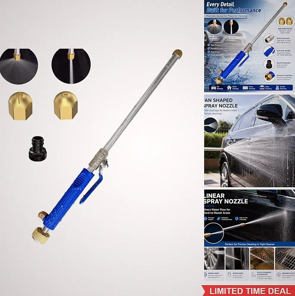 Pressure Washer Wand Jet Nozzle 2 Spray Tips Garden Hose Attachment Car Cleaning