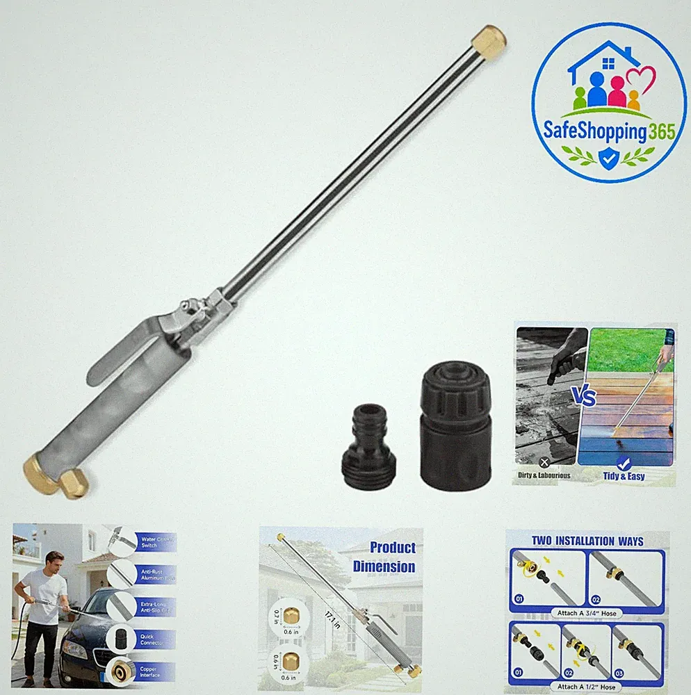 Pressure Washer Wand with Jet and Fan Spray Nozzles for Garden Hose Car Patio