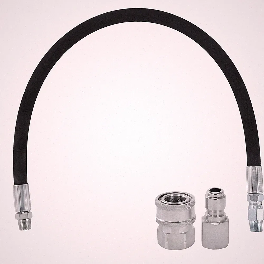 Pressure Washer Whip Hose 2 FT with Swivel, 3/8" NPT, 2 Adapters
