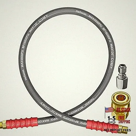 Pressure Washer Whip Hose - 4FT - 3/8" Reel Connector - Quick - 3/8"