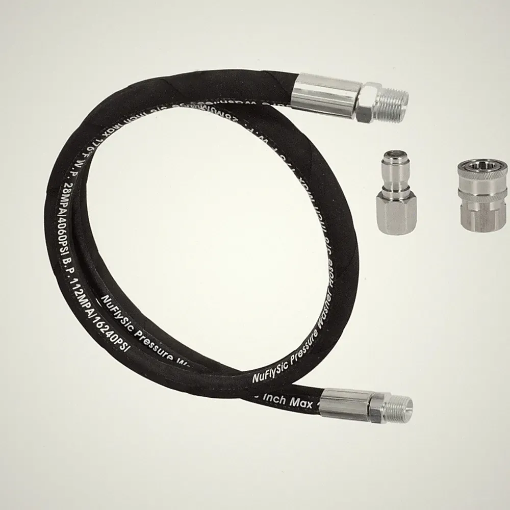 Pressure Washer Whip Hose Reel Connector 10FT, 3/8'' NPT Quick Connect Plug