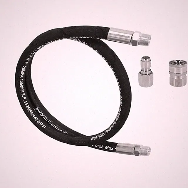 Pressure Washer Whip Hose Reel Connector 12FT, 3/8'' NPT Quick Connect Plug