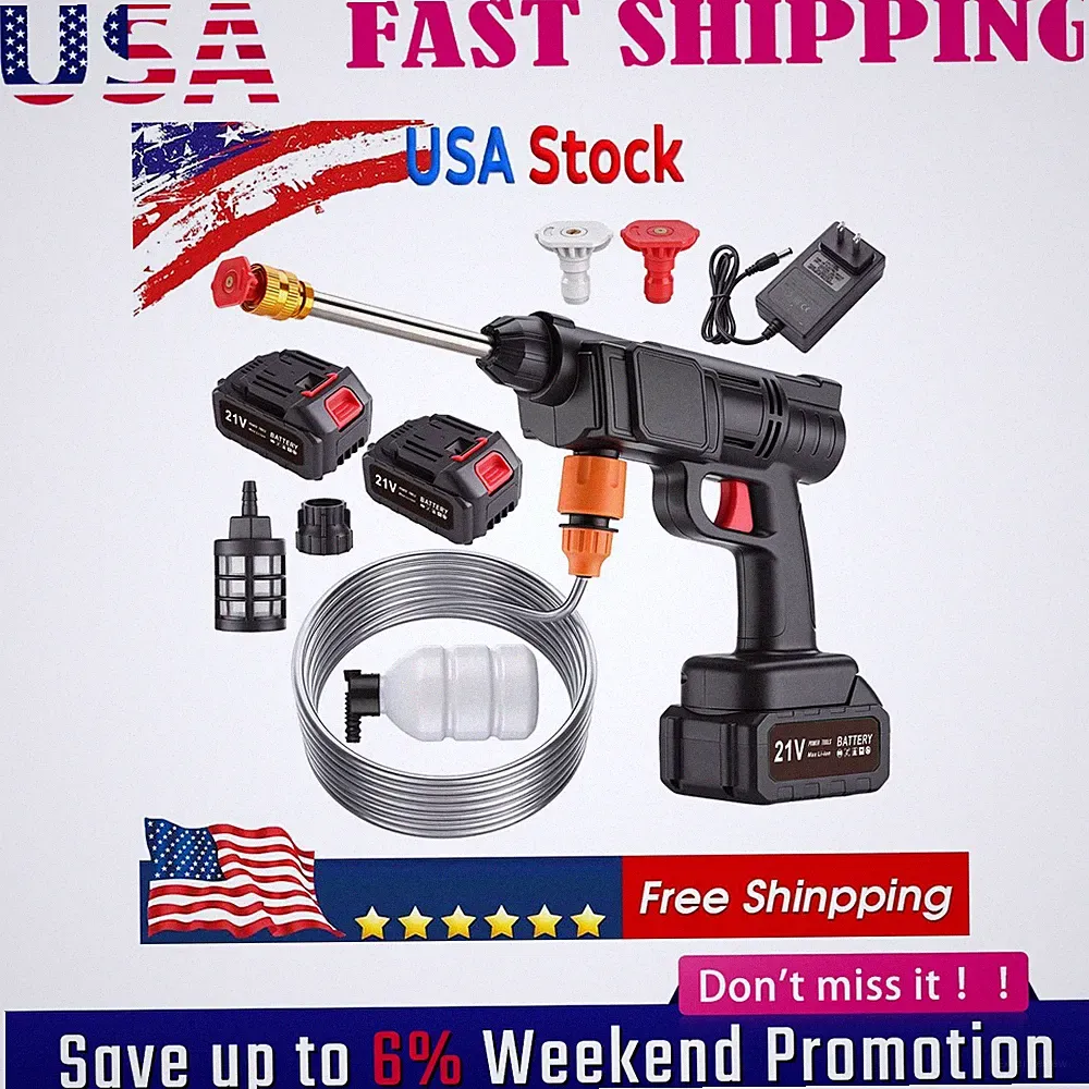 Pressure Water Spray Gun Car Washer Cleaner Tool For balconies decks Cordless