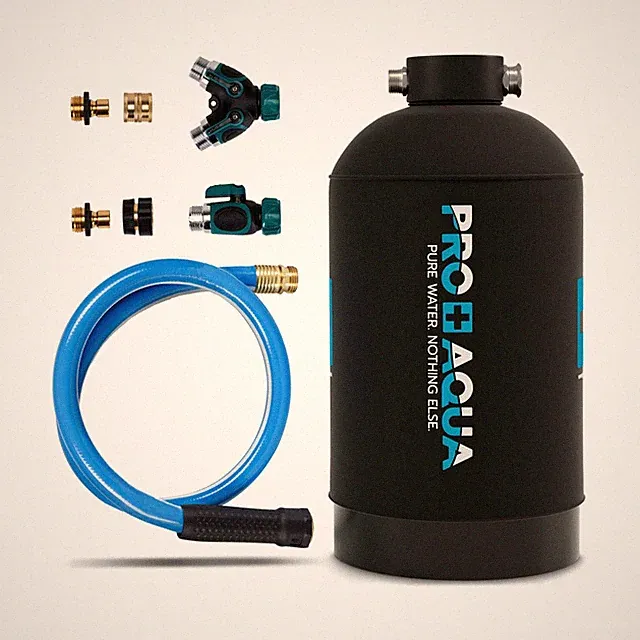 PRO+AQUA 16,000 Grain Portable Water Softener for RV, Trailers, Boats, Mobile...
