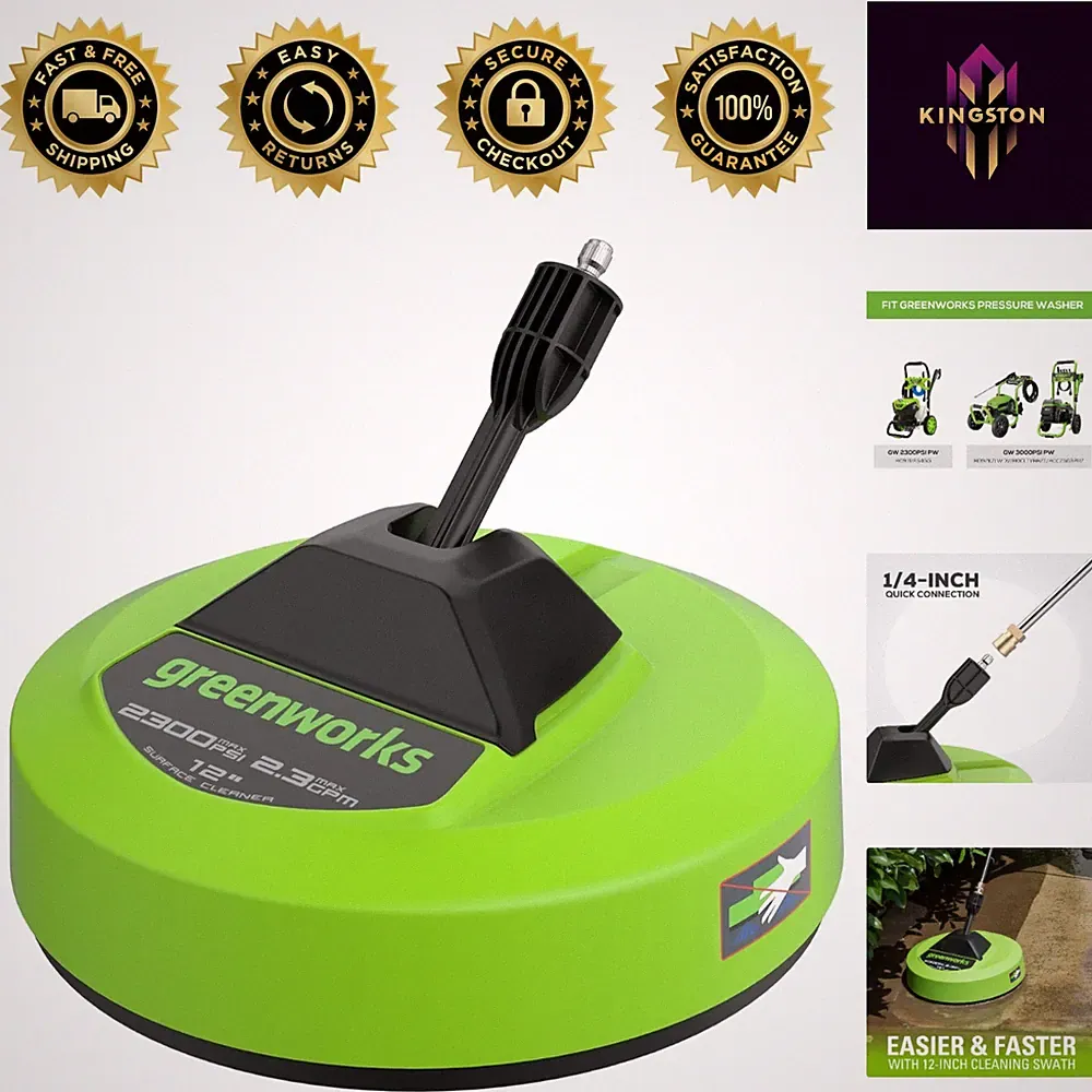 Pro-Grade 12" Pressure Washer Surface Cleaner - Perfect for Driveways & Patios