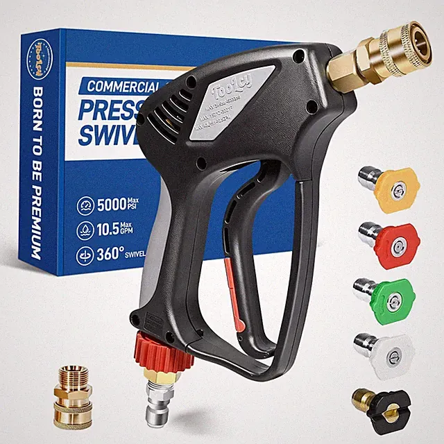 Pro Short Pressure Washer 5000 PSI with 360° Swivel,3/8" Quick Connect Inlet,...