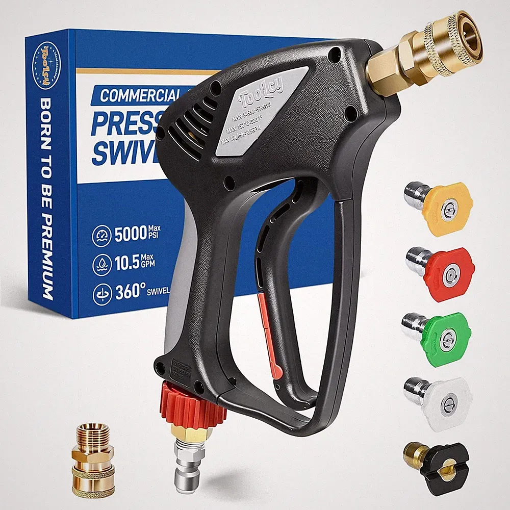 Pro Short Pressure Washer Gun 5000 PSI with 360° Swivel 3/8" Inlet