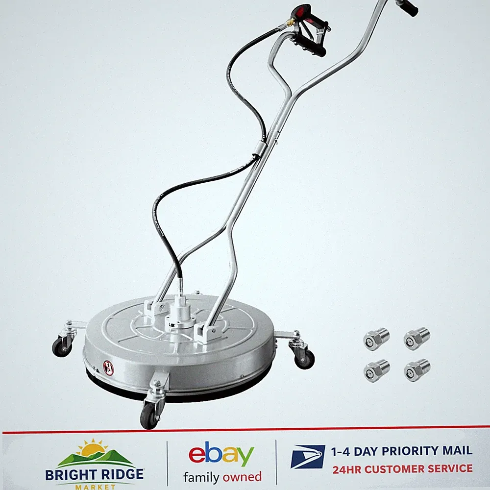 Professional 24-Inch Surface Cleaner with High Pressure for Decks & Sidewalks