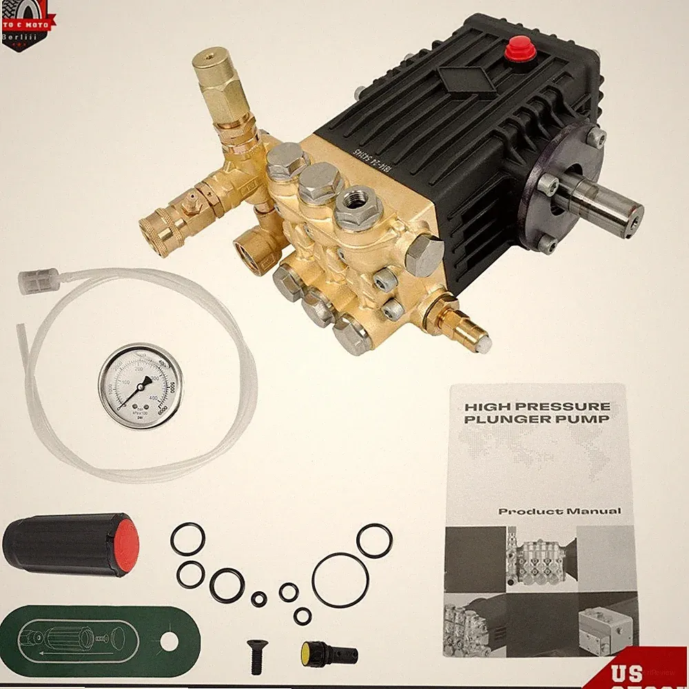 Professional 3600 PSI 4.9 GPM Pressure Washer Pump 24mm Solid Shaft Belt Drive
