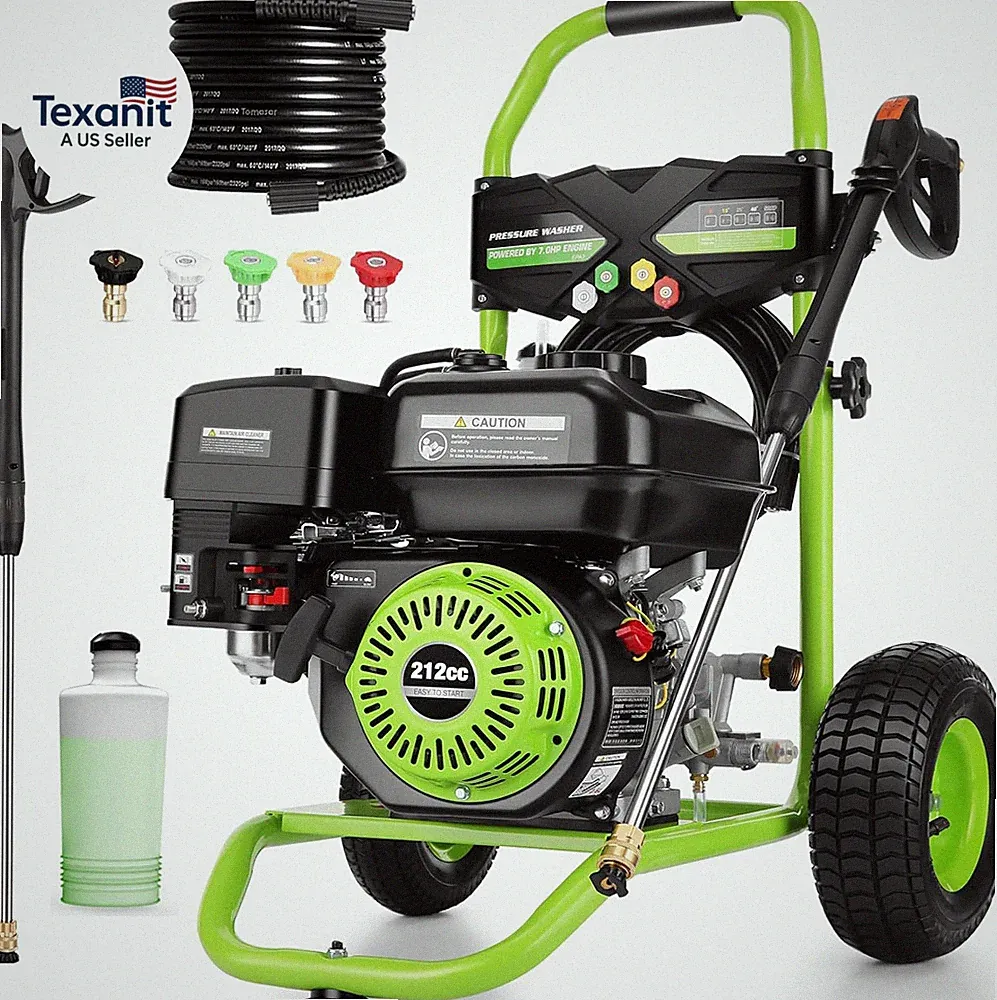 Professional 4200PSI 4GPM 212CC Gas Pressure Washer, 7.0HP Heavy-Duty 3600RPM Co