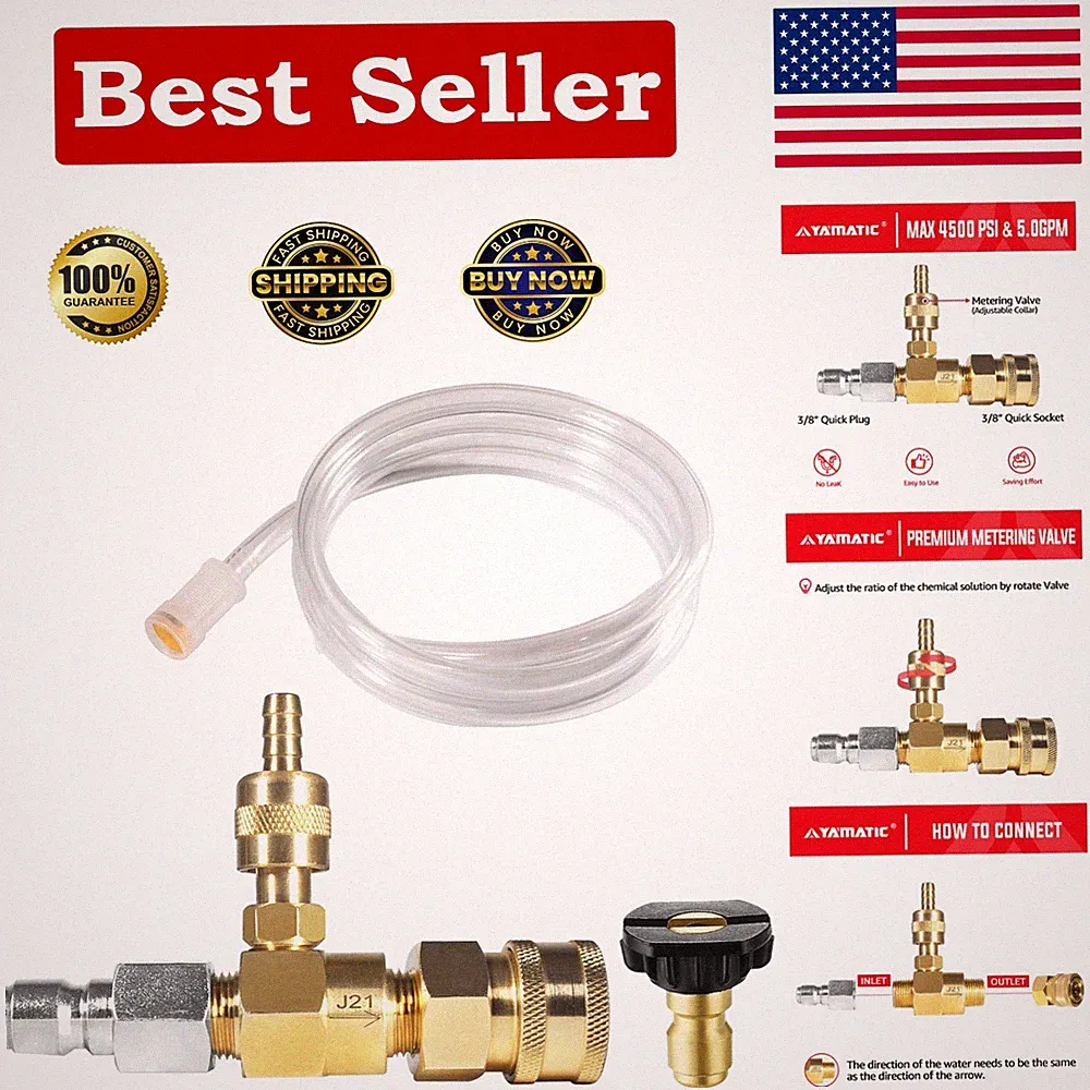 Professional 4500 PSI Soap Injector Kit for Maximum Pressure Washer Performance