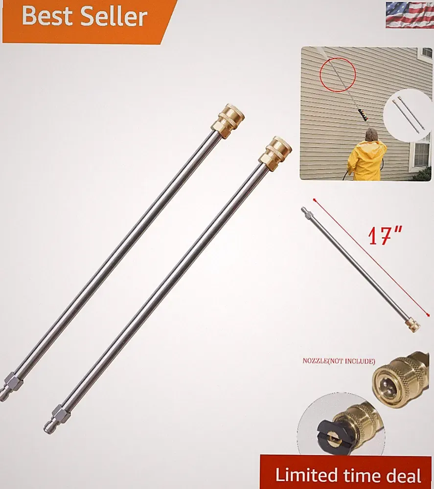 Professional-Grade 2-Pack Stainless Steel Pressure Washer Wands, 4,000 PSI