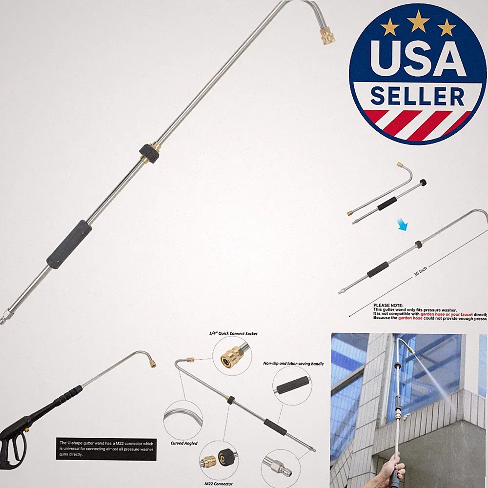 Professional Gutter Cleaning Tool with 4500 PSI Pressure Washer Compatibility