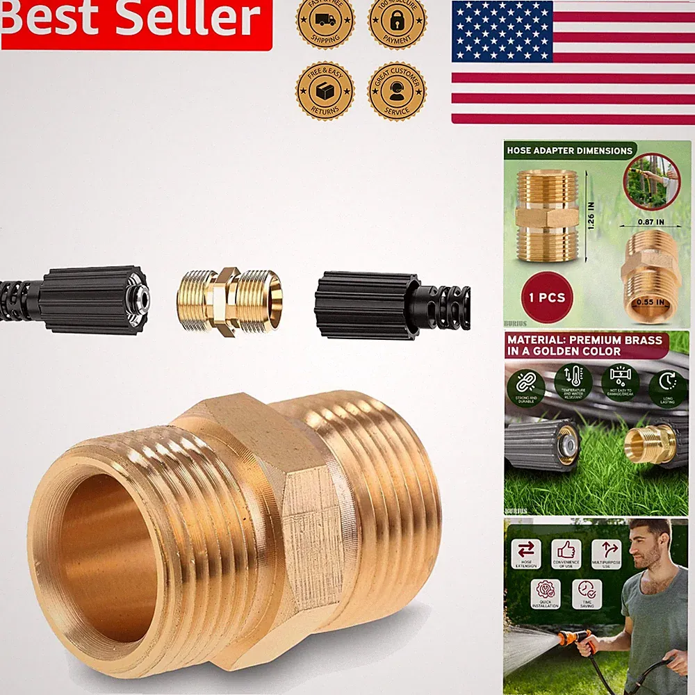 Professional M22 14mm Pressure Washer Hose Connector Brass Quick Connect Easy