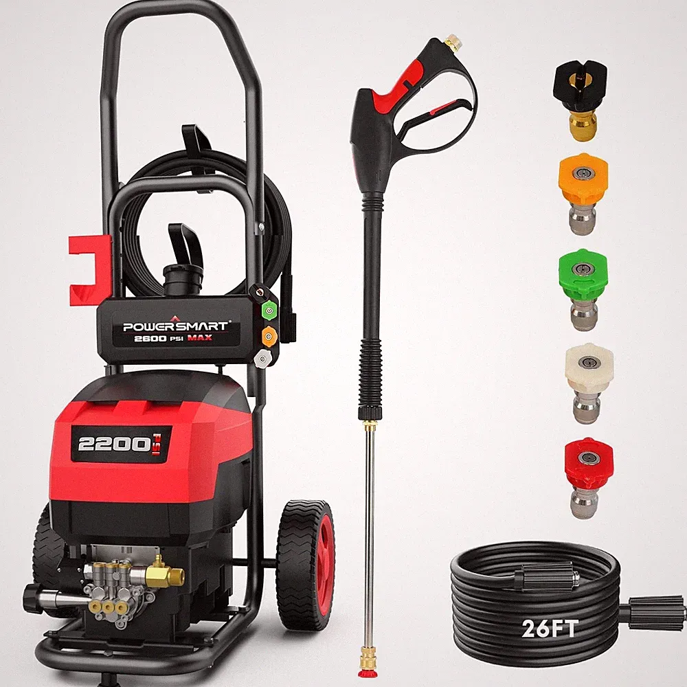 Professional Power Washer PowerSmart 2200PSI 1.2GPM 5 Nozzles