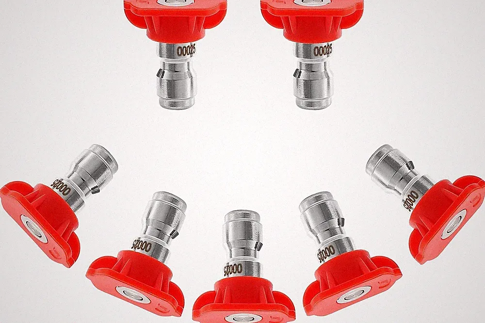 Professional Pressure Washer Nozzle Tips Set, 0° Red, 7 Pack, 4000 PSI