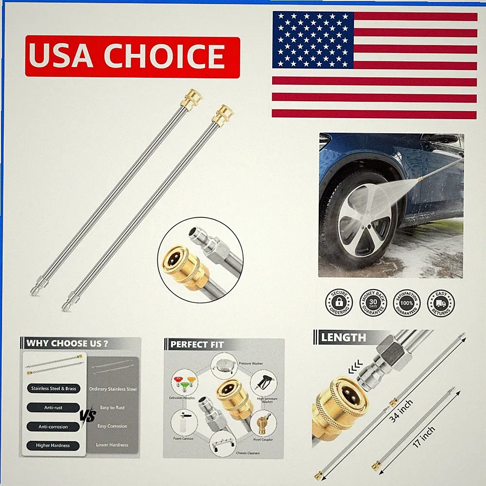 Professional Quality 17 Inch Pressure Washer Extension Wands - Compatible Fit