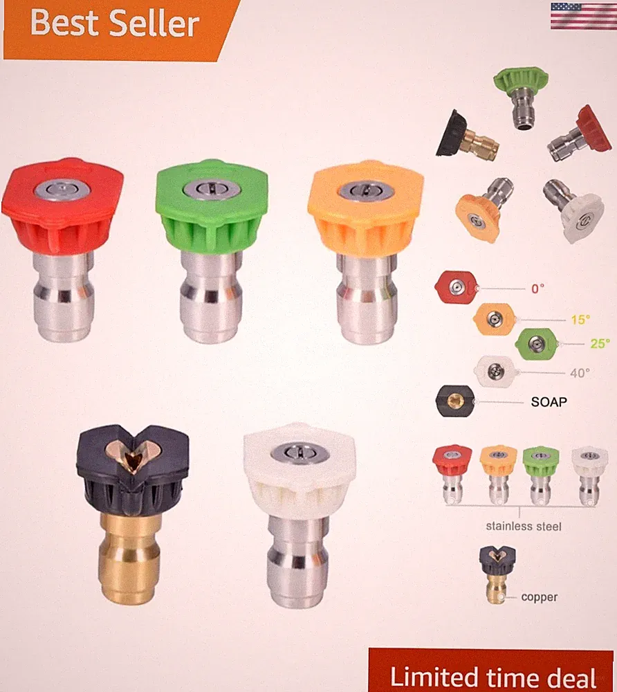 Professional Quality Pressure Washer Nozzle Set - 4000 PSI for Powerful Cleaning