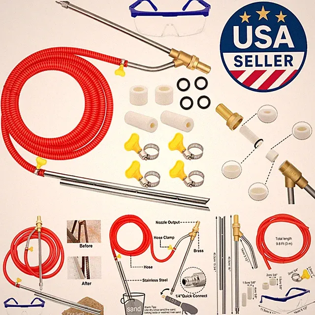 Professional Sandblasting Kit for Pressure Washers - 5000 PSI Brass Attachment