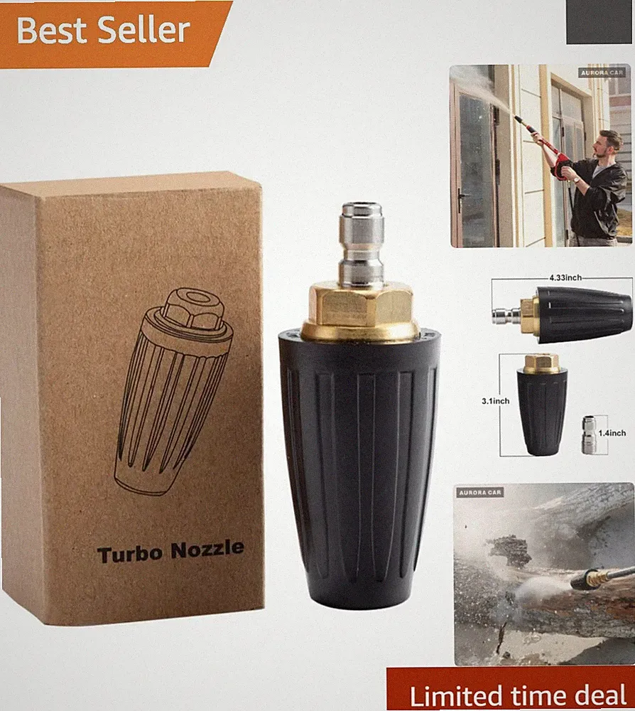 Professional Turbo Pressure Washer Nozzle - Quick Connect, 4000 PSI Performance
