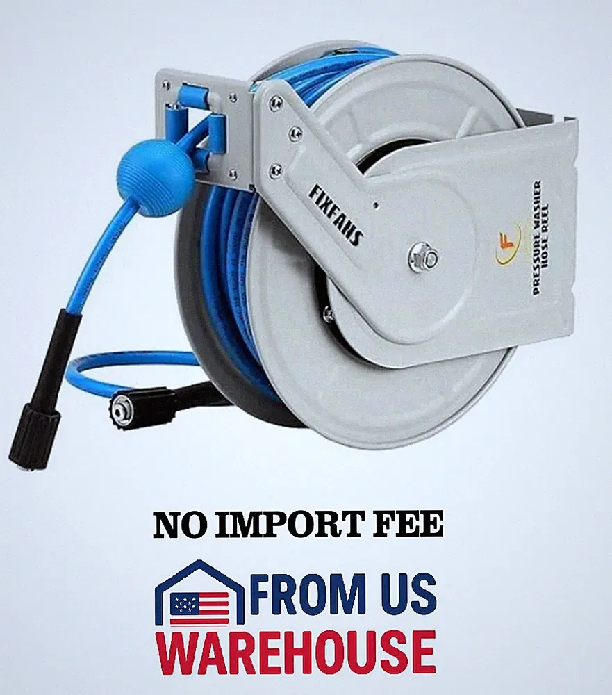 ProTool Retractable Hose Reel 60ft 1/4" M22 Pressure Washer Auto Rewind