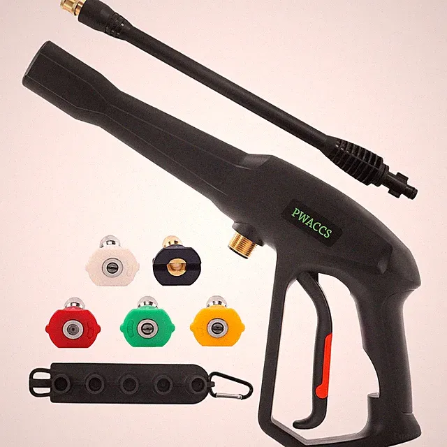 PWACCS Pressure Washer Gun Replacement with Extension 16.93 inches, Black