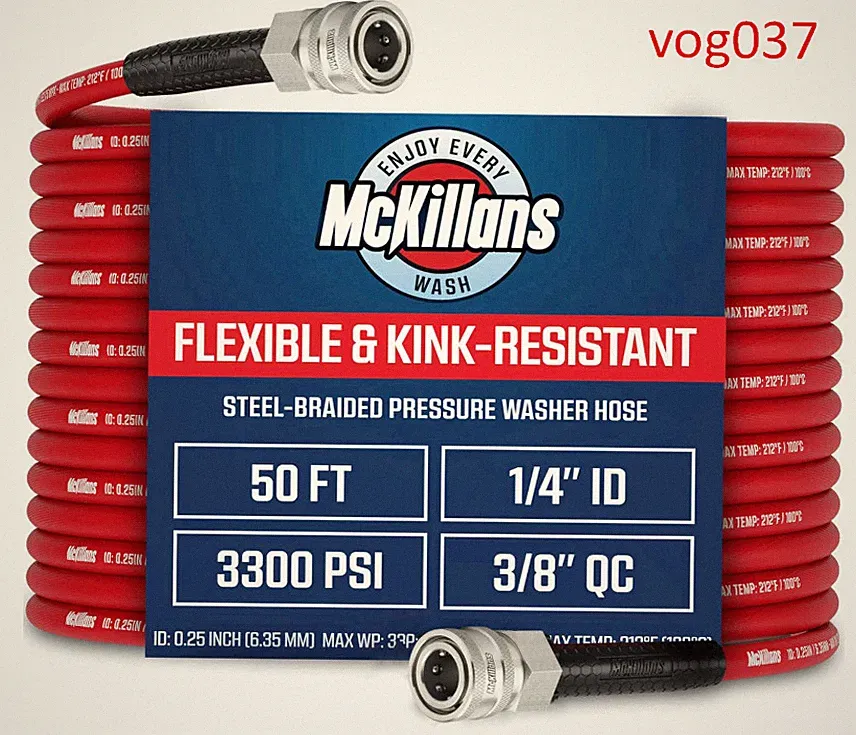 QC 50ft Pressure Washer Hose, Flexible, Kink-Resistant, Steel-Braided DurablePro