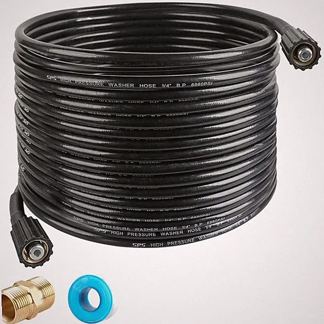 Quality M22 Brass Thread Power Washer Hose - 50 FT