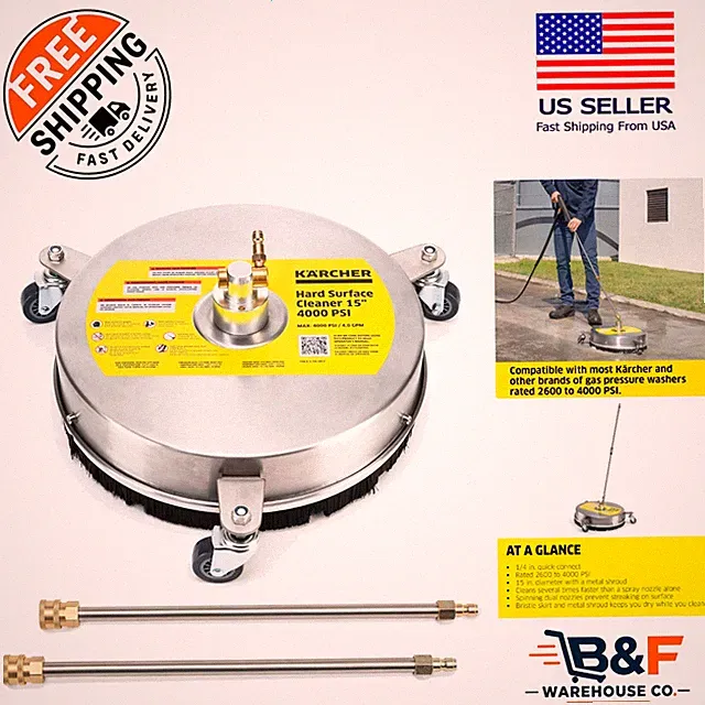 Quick Connect 15" Surface Cleaner - 4000 PSI, Effortless Multi-Surface Cleaning