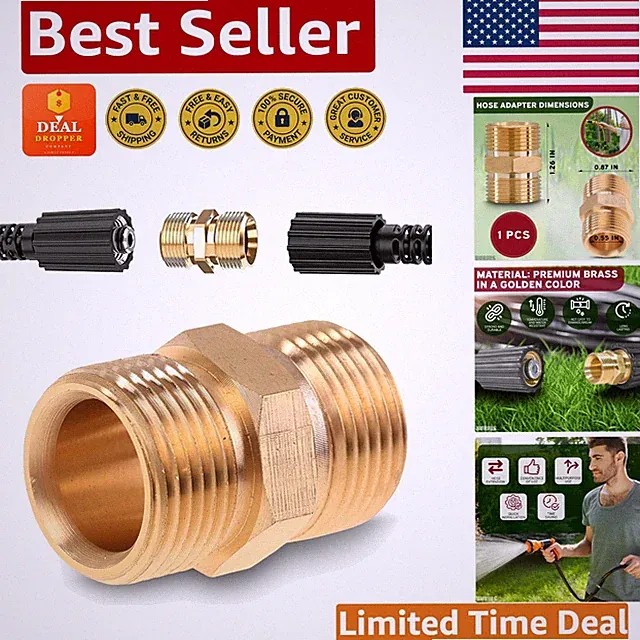 Quick Connect Brass Hose Coupler for Pressure Washers - M22 14mm, Easy Install
