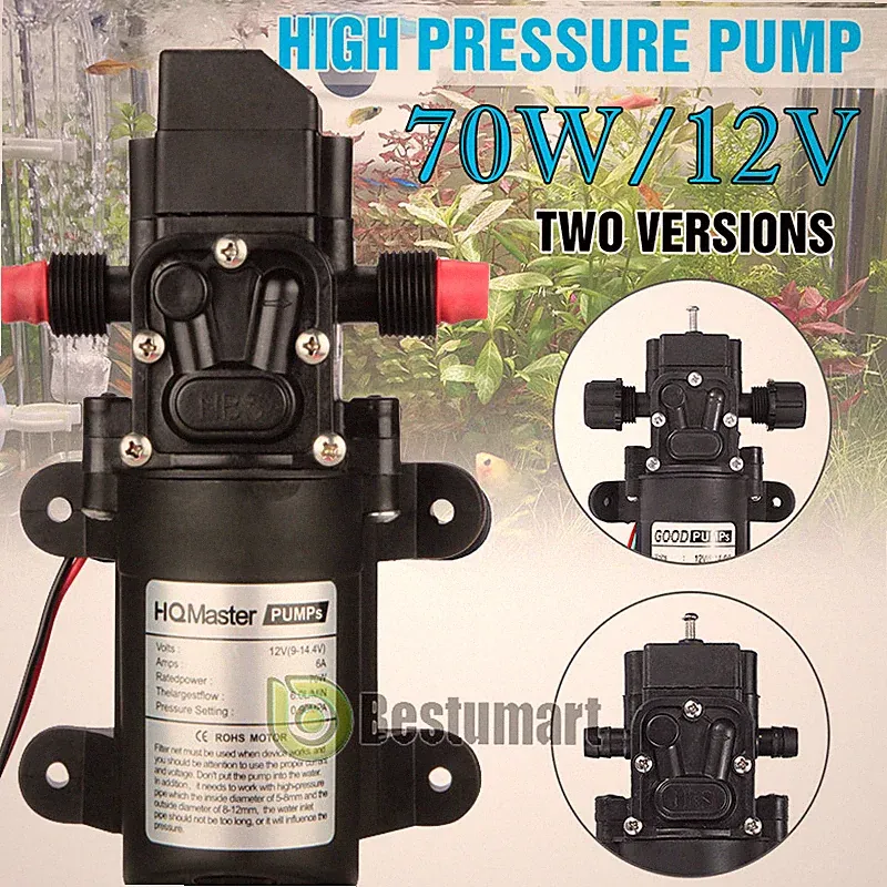 Quiet DC12V Water Pump High Pressure Pump Fountain Pool Garden Watering RV Motor