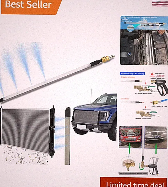 Radiator Cleaning Wand & Car A/C Condenser Cleaner, Air Filter Flusher Tool
