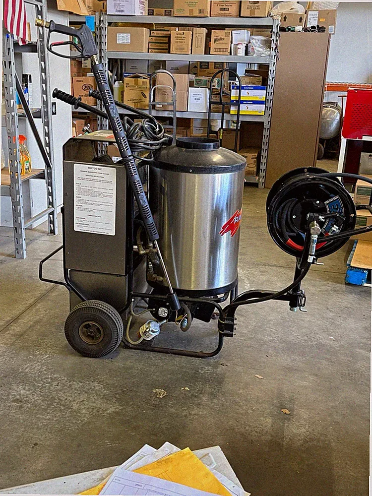 Raider Hot Water Pressure Washer Corded Electric w/ Hose Reel, Hose & Spray Gun