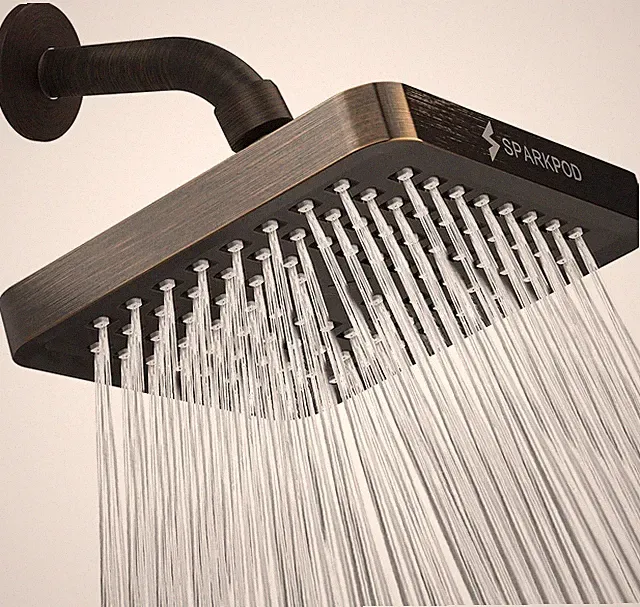Rain Shower Head, 6 Inch Square, Vintage Oil-Rubbed Bronze Finish