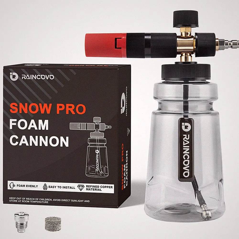 Raincovo Foam Cannon Wide Mouth for Pressure 254.1 cubic inches, Black Clear