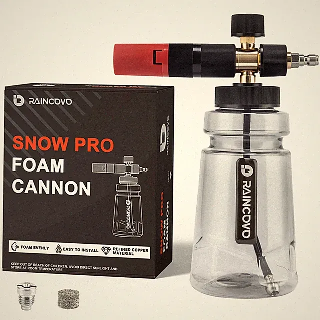 Raincovo Foam Cannon Wide Mouth for Pressure 254.1 cubic inches, Black Clear