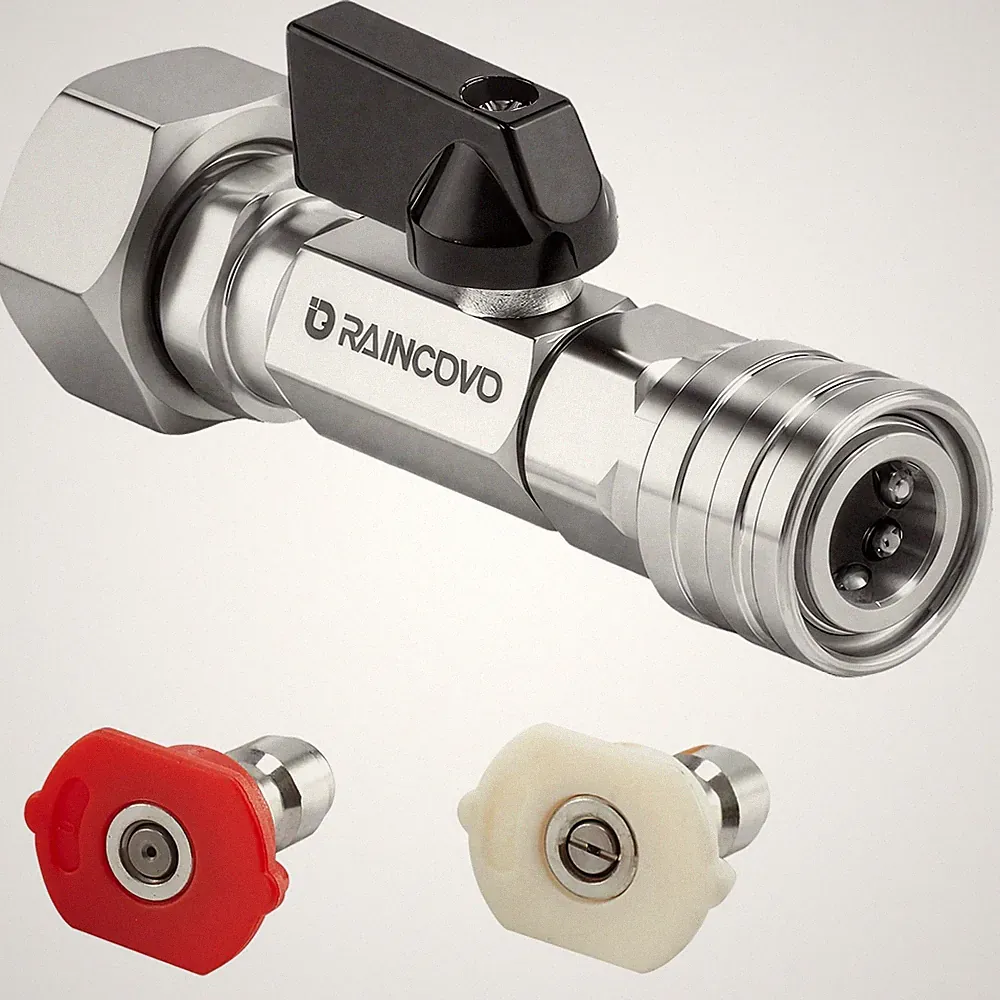 Raincovo Garden Hose Shut Off Valve to Pressure Washer 3.6 inches, Silvery