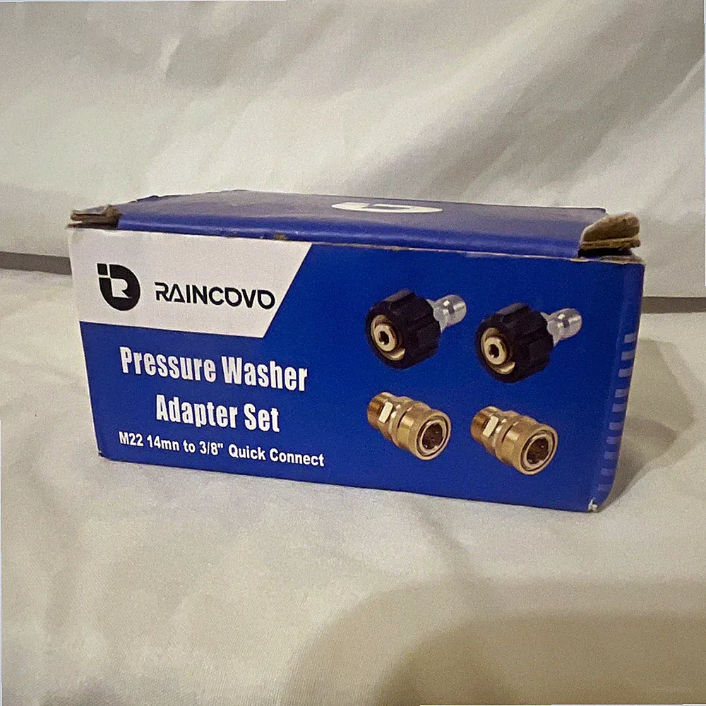 Raincovo Pressure Washer Adapter Set M22 14mm to 3/8 Quick Connect 4pc 5000