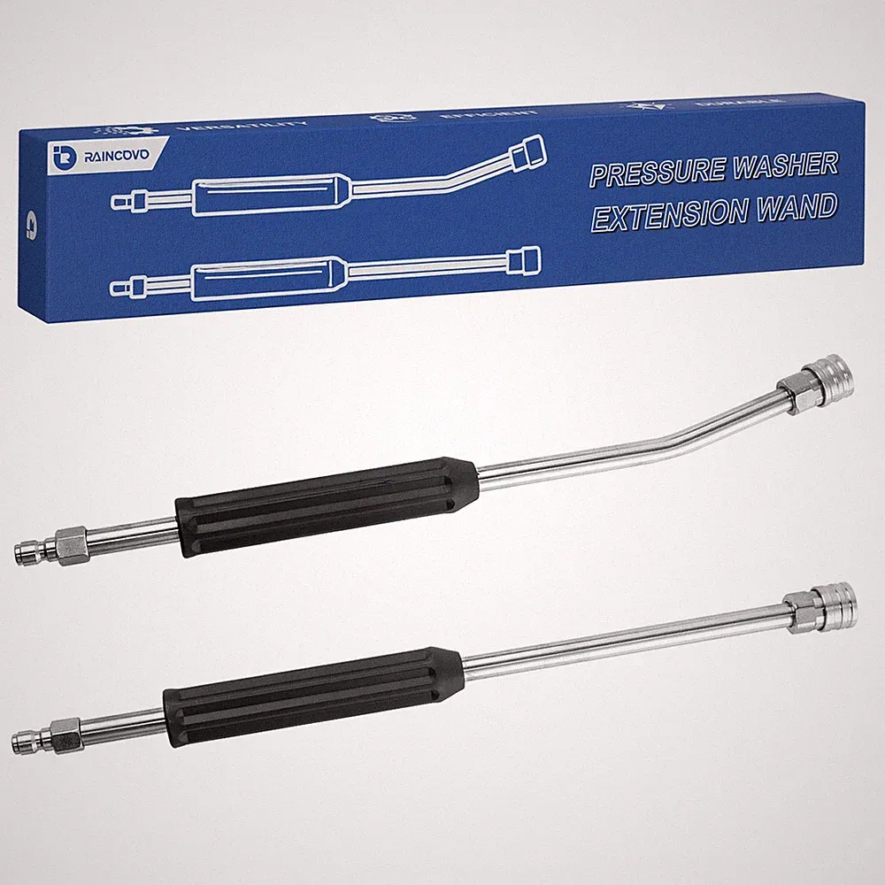 Raincovo Pressure Washer Extension Wand, Anti-Slip Grip Power Black