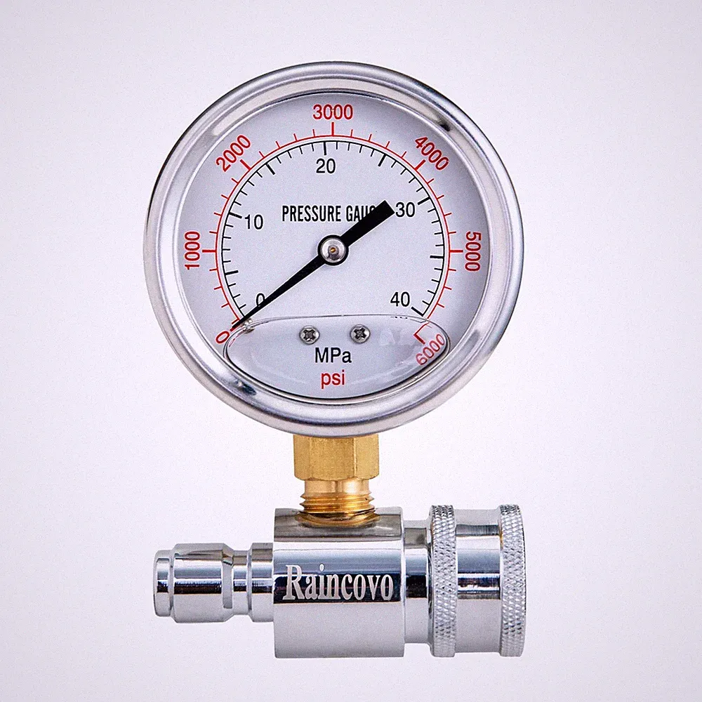 Raincovo Pressure Washer Gauge, 6000 PSI, 3/8 Inch Quick Connect