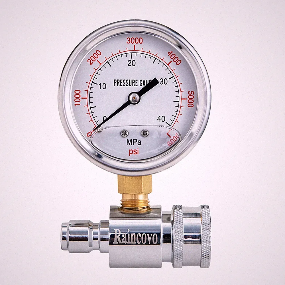Raincovo Pressure Washer Gauge, 6000 PSI, 3/8 Inch Quick Connect, 6000 PSI
