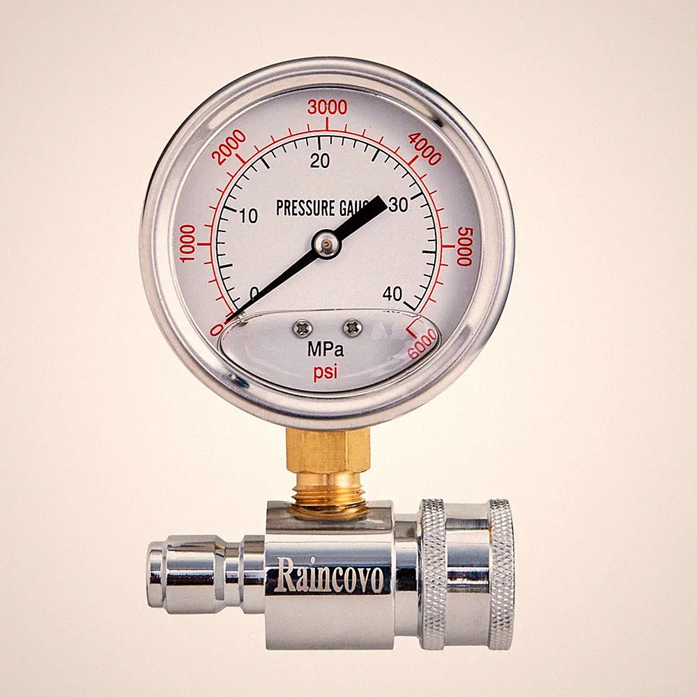 Raincovo Pressure Washer Gauge, 6000 PSI, 3/8 Inch Quick Connect, 6000 PSI