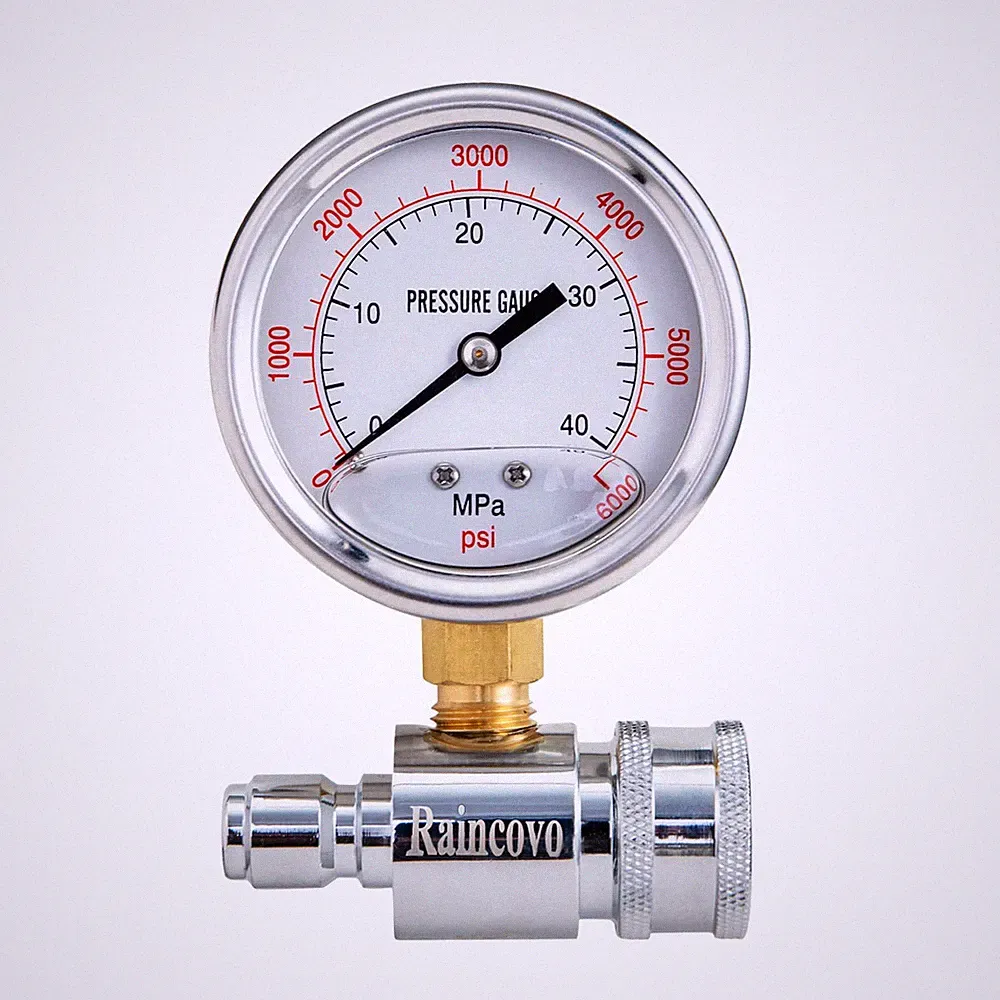 Raincovo Pressure Washer Gauge, 6000 PSI, 3/8 Inch Quick Connect, Pressure Gauge