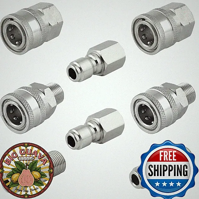 Raincovo Pressure Washer Quick Connect 3/8" Fittings Set - 5000 PSI Stainless St